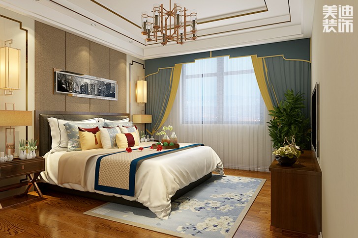 湘江一号180平米后现代风格实景图-次卧