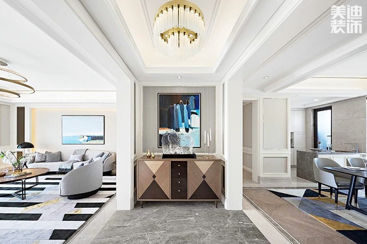 格林春天220平米轻奢风案例效果图-过道