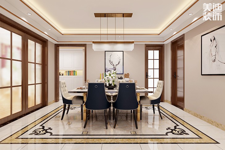 湘江一号180平米后现代风格实景图-餐厅