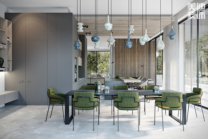 花明楼自建房132平米现代简约风格-餐厅