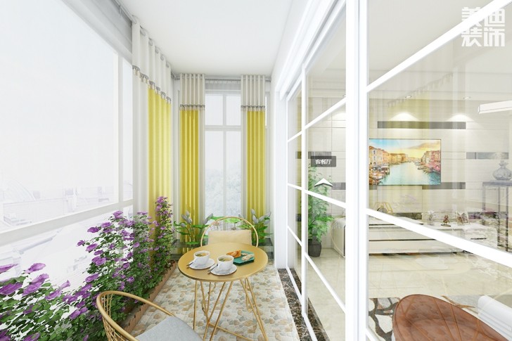 碧桂园.十里江湾120平方现代风格案例效果图-阳台