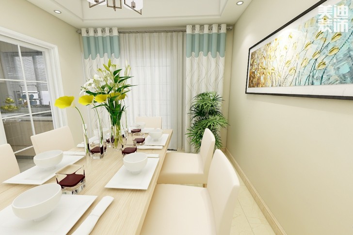 碧桂园.十里江湾120平方现代风格案例效果图-餐厅