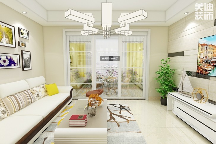 碧桂园.十里江湾120平方现代风格案例效果图-客厅