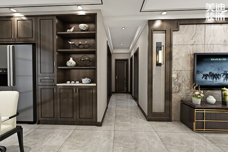 南坪花苑110平现代装修案例图--过道