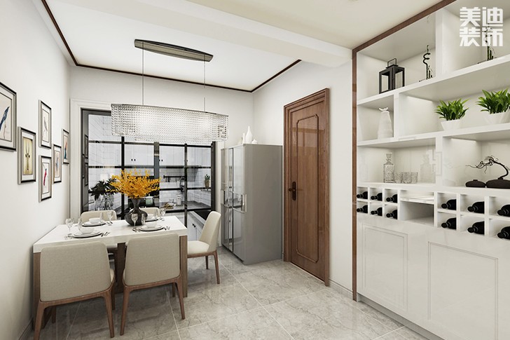 绿地世纪城120平现代简约装修案例图--餐厅