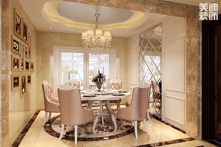 盛翠260平米欧式混搭风格案例图--餐厅