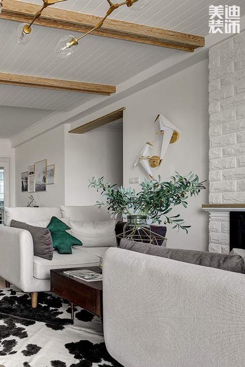 爱琴湾148平米北欧风格实景图--客厅