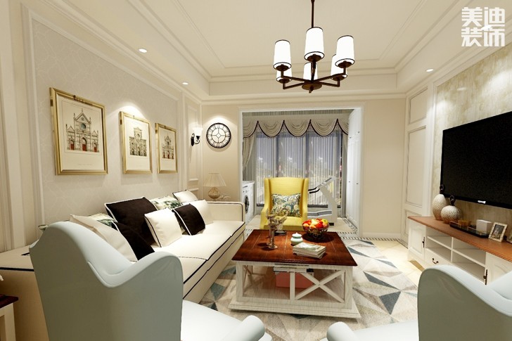 大汉资江城90平米现代简约装修效果图--客厅