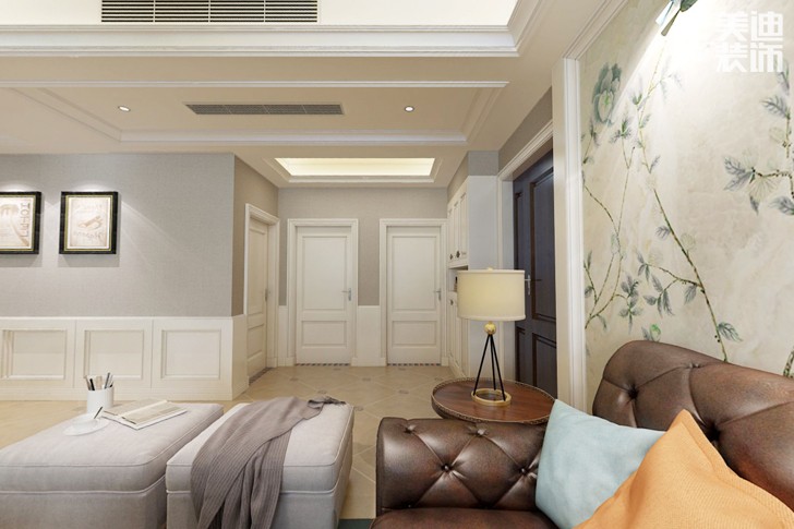 梓山湖新世界320平米美式风格装修效果图--客厅