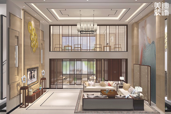 紫云山庄1102平方新中式装修案例图