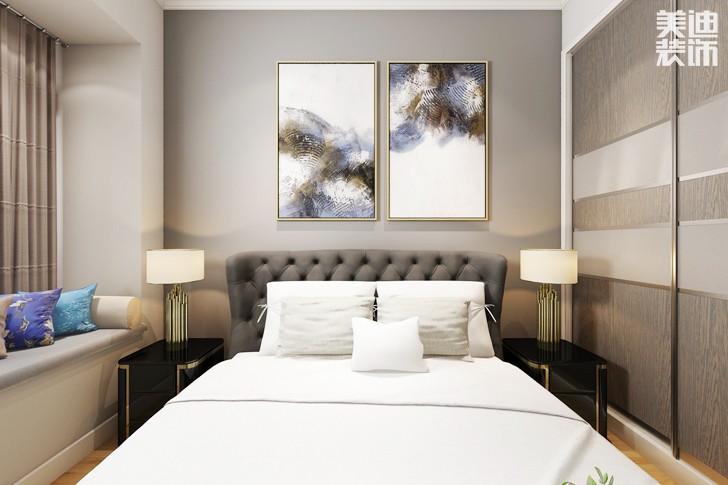 东方城市广场140平米现代风格案例图--卧室