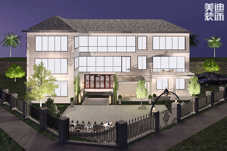 紫云山庄1102平方新中式装修案例图