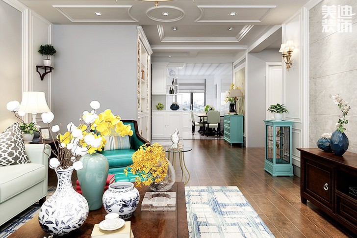 水岸豪庭130平简欧风装修案例图