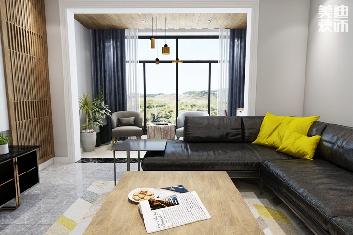 东方城市广场140平米现代风格案例图--客厅