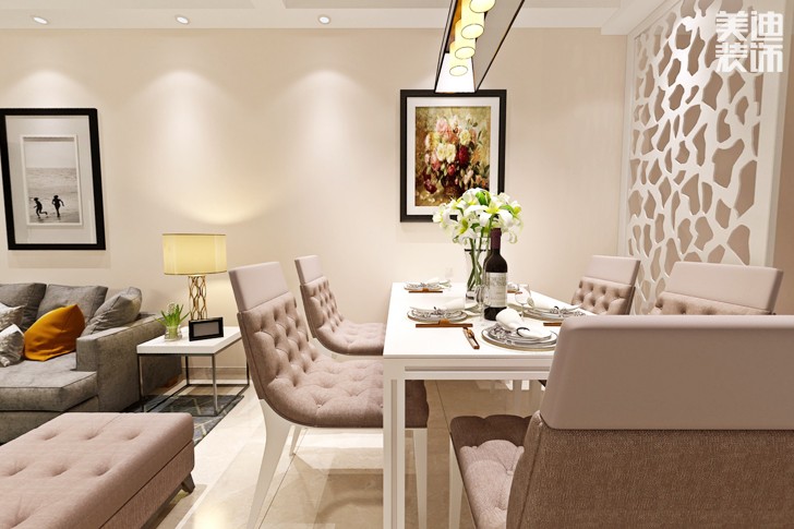 大汉龙城120平米现代风格案例图--餐厅