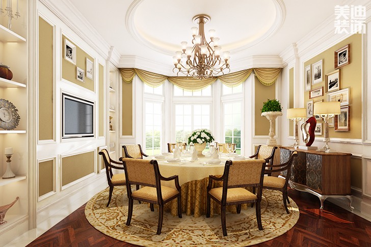 国际公馆欧式风格420平米装修效果图--餐厅