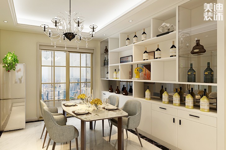 滨江华府140平方现代风格效果图--餐厅