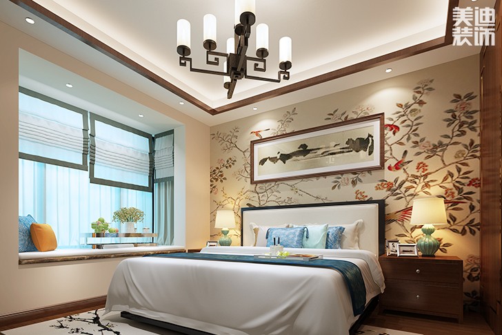 中央新城200平米新中式风格效果图--卧室