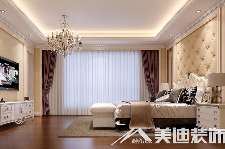 	岳阳县私人别墅400平欧式装修风格--三楼主卧室1