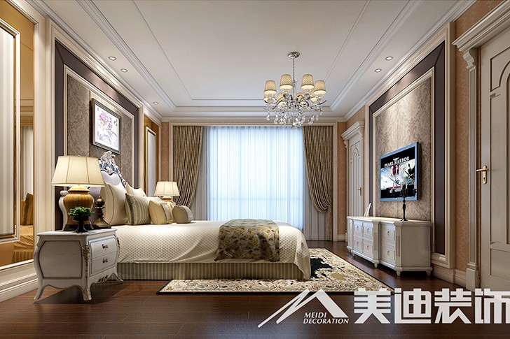 	岳阳县私人别墅400平欧式装修风格--二楼主卧室1