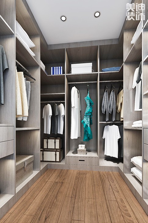 南湖一号140平现代简约装修效果图--衣帽间