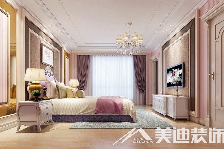 	岳阳县私人别墅400平欧式装修风格--二楼女孩房