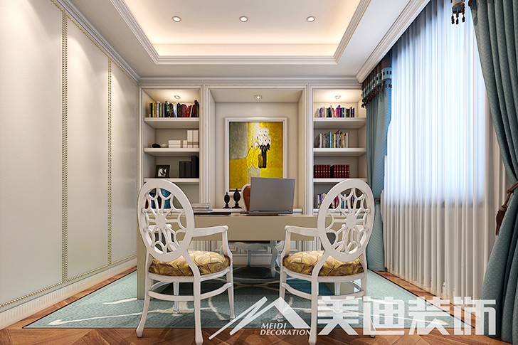 	岳阳县私人别墅400平欧式装修风格--二楼男孩房书房