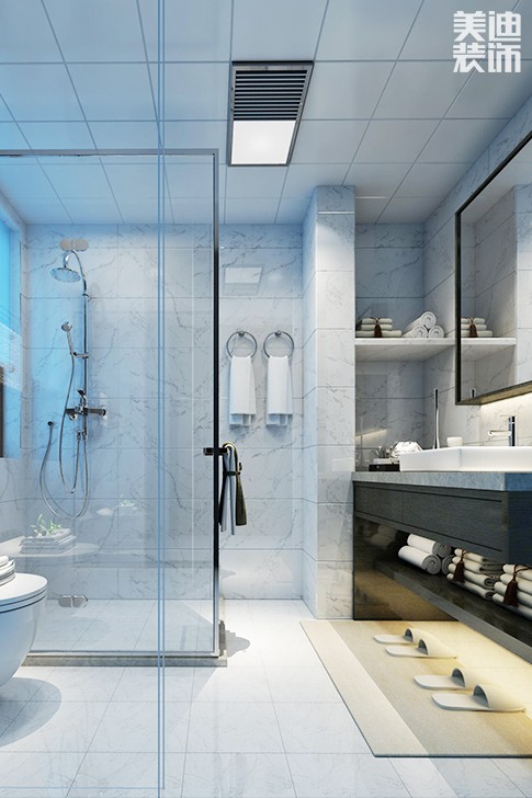 南湖一号140平现代简约装修效果图--卫生间