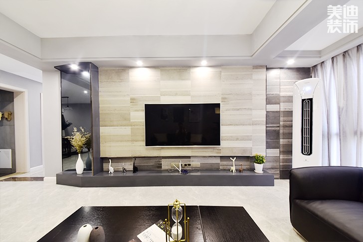 乾源国际115㎡现代简约装修案例图--客厅