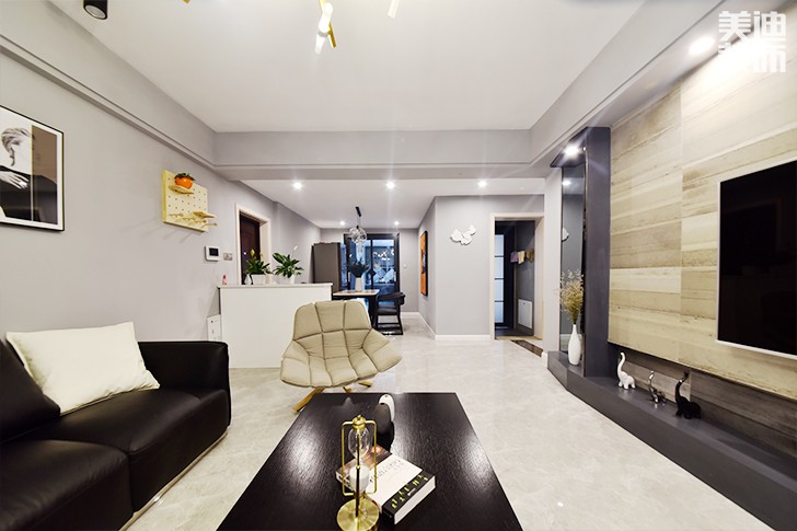 乾源国际115㎡现代简约装修案例图--客厅