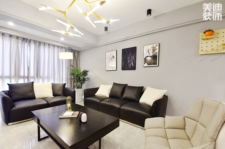 乾源国际115㎡现代简约装修案例图--客厅