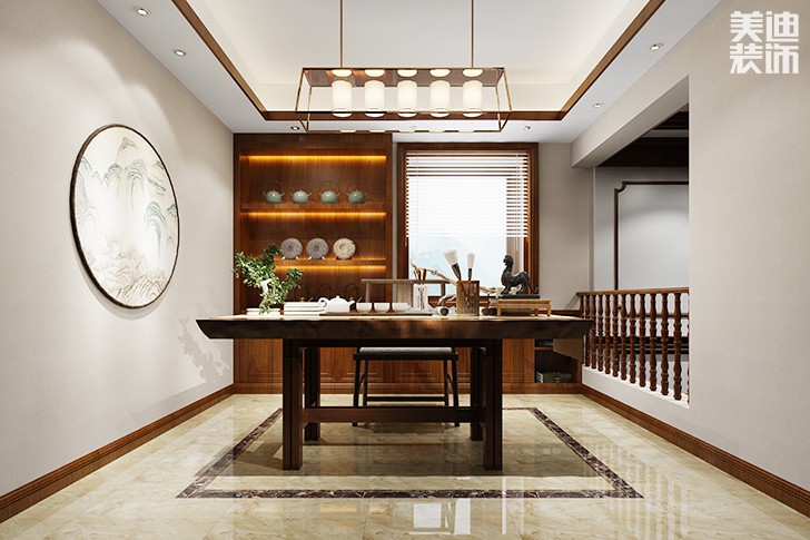 加州小镇325平美式风格装修案例图--茶室