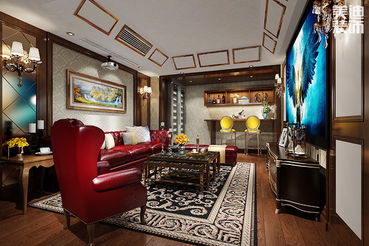 加州小镇325平美式风格装修案例图--音影房