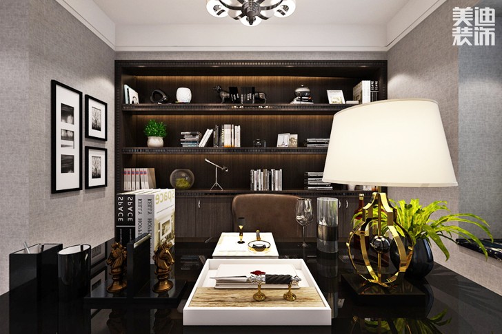 东都怡景164平米现代风格装修效果图--书房