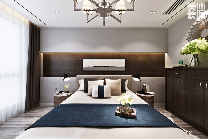 东都怡景164平米现代风格装修效果图--卧室
