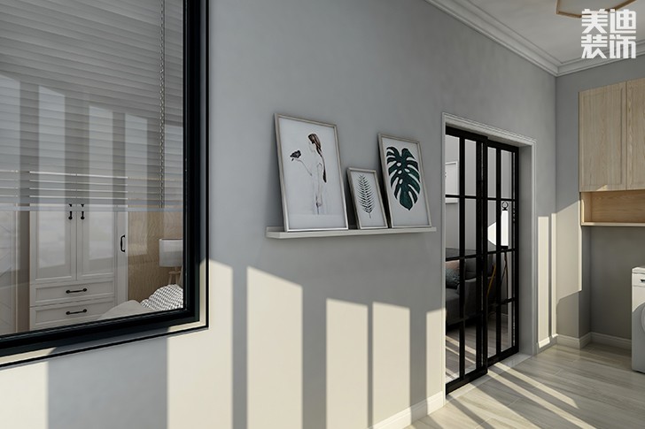 银园公寓89平米现代简约风格装修效果图--阳台1