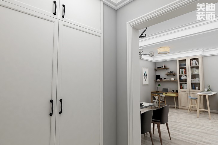银园公寓89平米现代简约风格装修效果图--过道1