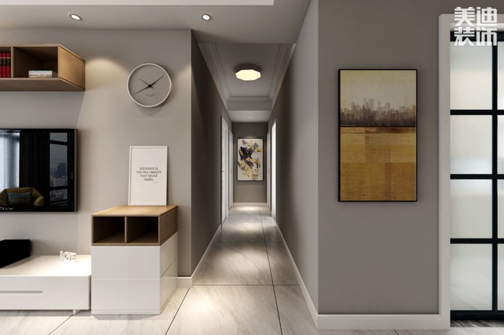 梅溪湖金茂悦115平米北欧风格装修效果图--过道