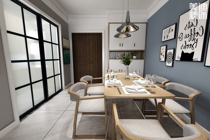 梅溪湖金茂悦115平米北欧风格装修效果图--餐厅
