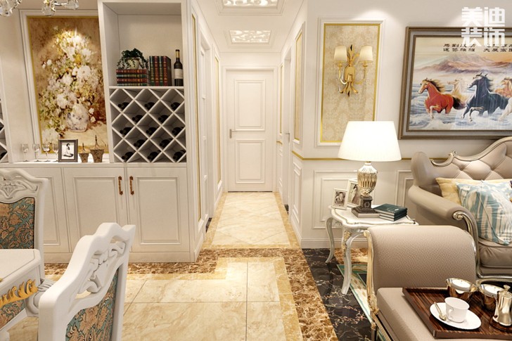 和沁园160平米欧式风格装修效果图--过道