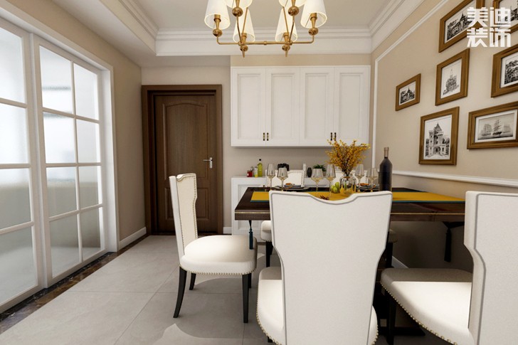 金茂悦82平米简欧风格装修效果图--餐厅