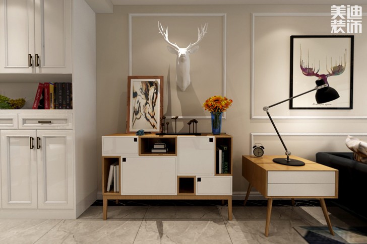 五一大道202135平米简美风格装修效果图--玄关