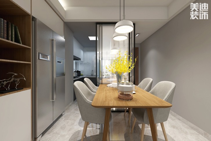 新城国际花都93平米北欧风格装修效果图--餐厅