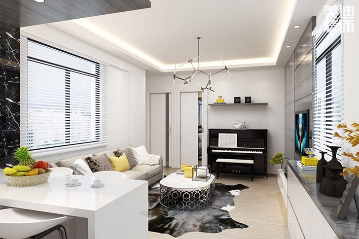 文苑大厦138平现代装修案例效果图--客厅