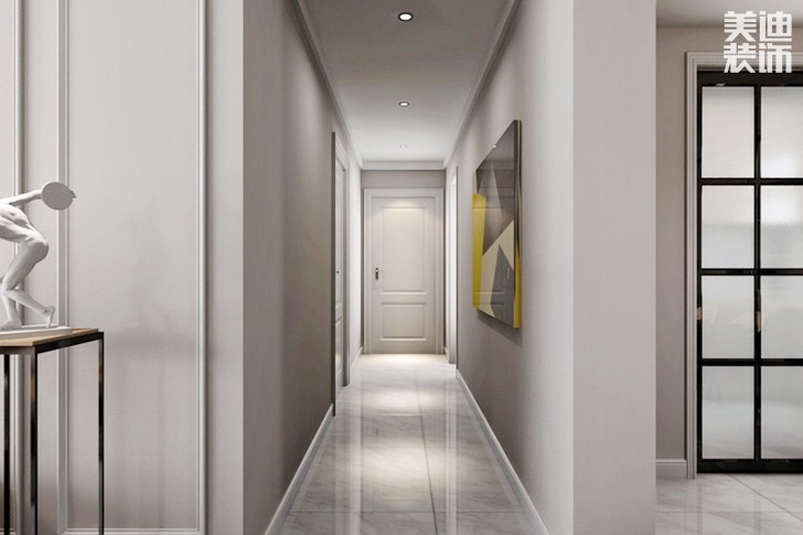 财富港湾125平米北欧风格装修效果图--过道