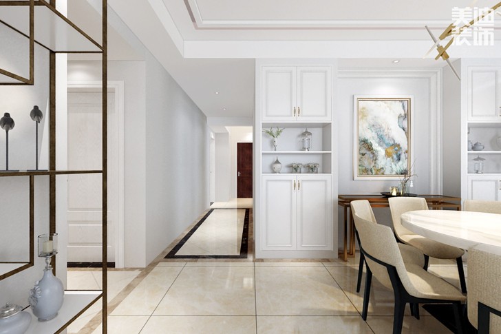 曙光泊岸138简欧风格装修效果图--过道