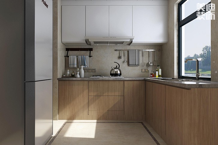 新华联梦想城109平现代轻奢风装修案例效果图--厨房