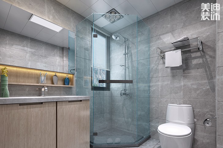 长房云时代120平欧式轻奢风装修案例效果图--卫生间