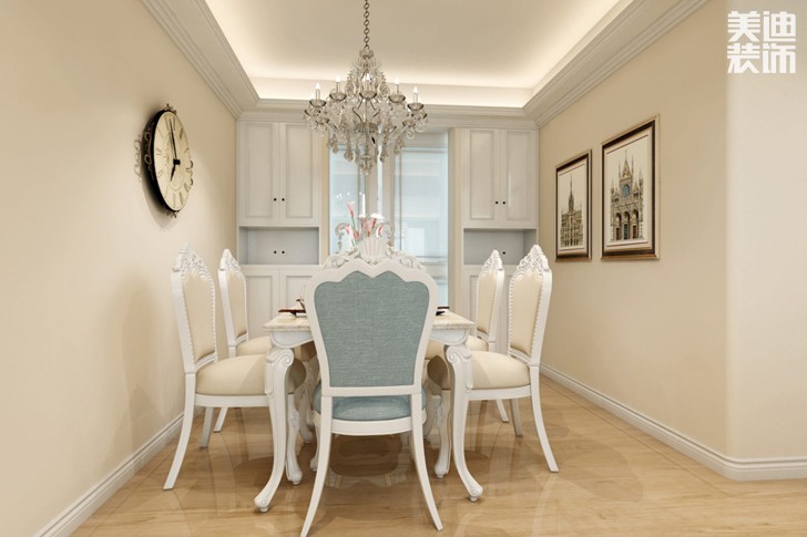 鑫城佳园160平米简欧风格装修效果图--餐厅
