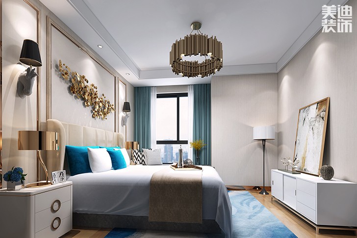 长房云时代120平欧式轻奢风装修案例效果图--卧室